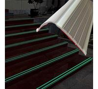 TRUHUI L-Shaped Glow-in-the-Dark Stair Anti-Slip strip, Self-Adhesive Stair nosing trim, Length 1M, Grey