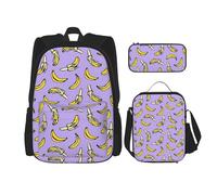 TRUKD Backpack for Student,Unique Banana Fruit Bag for School Boys,Girls Daypack Rucksack,Pencil Case Lunch Bag Combination, TD-SJB11545