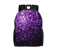 TRUKD Beautiful Purple Glitter Backpack For College High School,15.6-Inch Laptop,Bags Daypack,Oxford Cloth Bag For Work, Business, Travel, Sports