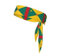 Trukd Flag of Grenada Headbands,Sports Head Tie,Headband for Men and Women,Hair Band for Running, Workout, Football, Black, TD-TD12158