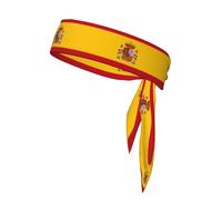 Trukd Spanish Flag Headbands,Sports Head Tie,Headband for Men and Women,Hair Band for Running, Workout, Football, Black, TD-TD12158