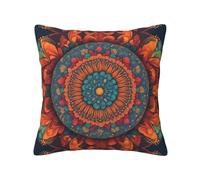 TRUKD Throw Pillow Covers,Abstract Mushroom Colorful Mandala Cushion Covers Square,20x20for Outdoor Patio Garden Sofa Farmhouse