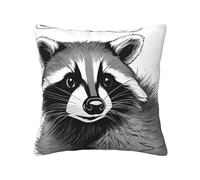 TRUKD Throw Pillow Covers,Cute Raccoon Cushion Covers Square,20x20for Outdoor Patio Garden Sofa Farmhouse