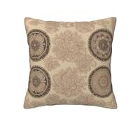 TRUKD Throw Pillow Covers,Floral Circle Antique Swirls Cushion Covers Square,20x20for Outdoor Patio Garden Sofa Farmhouse