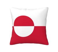 TRUKD Throw Pillow Covers,Greenland Flag Cushion Covers Square,20x20for Outdoor Patio Garden Sofa Farmhouse