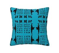 TRUKD Throw Pillow Covers,Silhouettes Of Martial Arts Cushion Covers Square,16x16 For Outdoor Patio Garden Sofa Farmhouse
