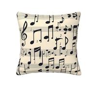 TRUKD Throw Pillow Covers,Vintage Music Note Cushion Covers Square,16x16 For Outdoor Patio Garden Sofa Farmhouse