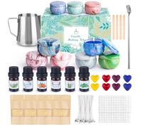 Trulloyoo Candle Making Kit, Wax Melt Candle Making Kits for Adults Beginners, Make Your Own Candles, 480G Beeswax, 8 Colour Dyes, Wax Melting Pot, 100 Candle Wicks, 9 Tins, 100 Candle Wick Stickers