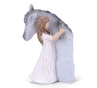 Truly a Friend Guardian Angel Statues, Hand-Painted Girl Embracing Horse Figurines, Horse Lover & Loss Remembrance Gifts, Cowgirls & Christmas Birthday Gifts