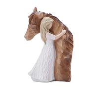 Truly a Friend Guardian Angel Statues, Hand-Painted Girl Embracing Horse Figurines, Horse Lover & Remembrance Gifts, Cowgirl Gifts for Birthday & Christmas