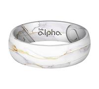 Truly Alpha Breathable Air Grooves Silicone Ring - 8mm, Printed Design Wedding Band | Rubber Ring for Men, 13, Rubber, No Gemstone