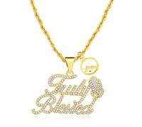 Truly Blessed Zircon Pendant Necklace, Round Mountain Mustard Seed Charm Cross Gold Stainless Steel Necklace for Girl Girlfriend Women's Fashion Religious Jewelry, adjustable, Stainless Steel, Zircon