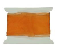 Truly Madly Deeply Orange Wired Organza Ribbon 60mm Wide x 1 Metre Long, Great for Birthday Decoration, Gift Wrap, Christmas Ribbon, Wreath Making Supplies, DIY Crafting