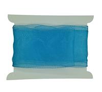 Truly Madly Deeply Turquoise Wired Organza Ribbon 60mm Wide x 1 Metre Long, Great for Birthday Decoration, Gift Wrap, Christmas Ribbon, Wreath Making Supplies, DIY Crafting