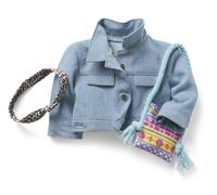 Truly Me 18-inch Doll Accessories Jean Jacket, Printed Purse, and Leopard-Print Headband, for Ages 6+