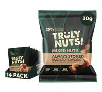Truly Nuts! Always Stoked Smoked Assorted Nuts Mix - 30G x 14 Pack - Gluten-Free and Vegan Snacks - Sustainably Sourced Mixed Nuts with Brazils, Almonds and Cashews