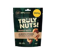Truly Nuts! Always Stoked Smoked Assorted Nuts Mix - 960G - Gluten-Free and Vegan Snacks - Sustainably Sourced Mixed Nuts with Brazils, Almonds and Cashews