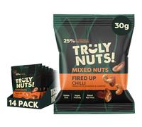 Truly Nuts! Fired Up Chilli Mixed Nuts - 30G x 14 Pack - Gluten-Free and Vegan Snacks - Sustainably Sourced Brazil Nut Mix with Almonds and Cashews