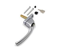 Truly PVC Limited Armis Espag Cranked Window Handle - Right, Satin Chrome, 30mm