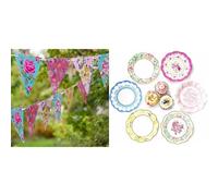 Truly Scrumptious Bunting 4m & Truly Scrumptious Plates 24pk Bundle
