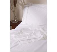 Truly White Satin Stitch Flat Sheet | Size: Double Flat Truly White Double Flat