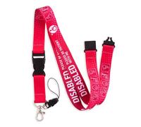 TruMed Pink Disabled Lanyard with Breakaway Safety Clasp | Bold Disability Text for Easy Identification | Soft Comfortable NHS ID Badge Holder | Accessibility Strap for Public & Workplace Use