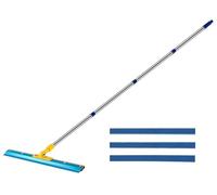 Trumego 78.7" Self-Leveling Floor Squeegee with Stainless Steel Handle and Replaceable Metal Blade, Silver, Construction Tool