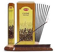 TRUMIRI Clove Incense Stick Bundle: 120 Sticks (6 Packets of 20) with Incense Holder