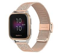 TRUMiRR Replacement for Garmin Vivoactive 6/Vivomove Trend/Vivomove Sport/Venu Sq 2 Music Bracelet, Mesh Woven Stainless Steel Bracelet Metal Watch Strap Replacement Strap for Garmin Vivomove Sport