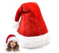 TRUMIZON Santa Hats for Adults, Luxury Velvet Father Christmas Hats Adult, Plush Xmas Santa Claus Hat for New Year, Comfy Santa Outfit for Festive Party