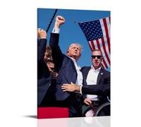 Trump 2024 Fight! Creative Waterproof Decorative Paintings Free of Framing Directly Pasted with Moisture-proof And Anti Fouling Materials Living Room Bedroom Hanging Paintings Artistic Sense Home Gift