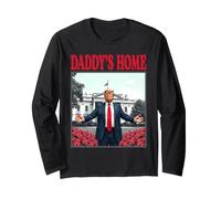 Trump 2024 Take America Back Daddy's Home Trump Pink 2024 Long Sleeve T-Shirt