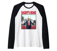 Trump 2024 Take America Back Daddy's Home Trump Pink 2024 Raglan Baseball Tee