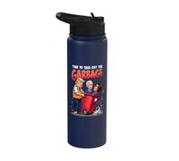 Trump 2024 Victory - Taking Out the Garbage Political Satire Stainless Steel Insulated Water Bottle