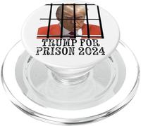 Trump For Prison 2024 Orange Jumpsuit Mugshot Funny Election PopSockets PopGrip for MagSafe