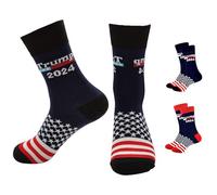 Trump Funny Socks - Novelty President 2024 Merchandise Gift for Men & Women, Trump Socks-2024-blue/Black, One Size