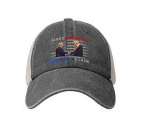 Trump Kennedy Make America Healthy Again Trump 2024 Mesh Hat President 47 USA Flag Trucker Cowboy Baseball Cap Deep Heather