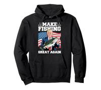 Trump Make Fishing Great Again American Flag Angler Pullover Hoodie