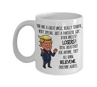 Trump Mug for Great Uncle Appreciation Gift for Men 11 or 15 oz Conservative Republican Trump Supporter Funny Coffee Cups Gag Gifts