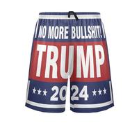 Trump No More Bullshit Flag Pajama Shorts for Men Men's Pajama Pants Sleepwear Lounge M