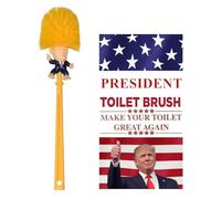 Trump Toilet Brush, Great Gag Gift, Fun Design, Premium Quality Toilet Bowl Brush with Solid Handle and Durable Bristles for Bathroom Cleaning