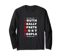 TRUMP Truth Really Upset Most People, America Flag Long Sleeve T-Shirt