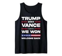 Trump Vance We Won 47th US President 2024 Welcome Back Women Tank Top, Men, Black, XX-Large