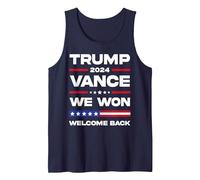 Trump Vance We Won 47th US President 2024 Welcome Back Women Tank Top, Men, Navy Blue, XX-Large