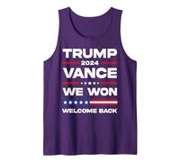Trump Vance We Won 47th US President 2024 Welcome Back Women Tank Top, Men, Purple, X-Large
