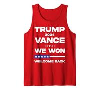 Trump Vance We Won 47th US President 2024 Welcome Back Women Tank Top, Men, Red, Small