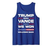 Trump Vance We Won 47th US President 2024 Welcome Back Women Tank Top, Men, Royal Blue, Medium