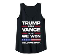 Trump Vance We Won 47th US President 2024 Welcome Back Women Tank Top, Women, Black, Medium