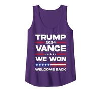 Trump Vance We Won 47th US President 2024 Welcome Back Women Tank Top, Women, Purple, Medium