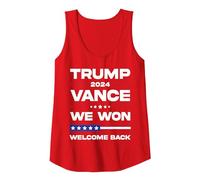 Trump Vance We Won 47th US President 2024 Welcome Back Women Tank Top, Women, Red, X-Large